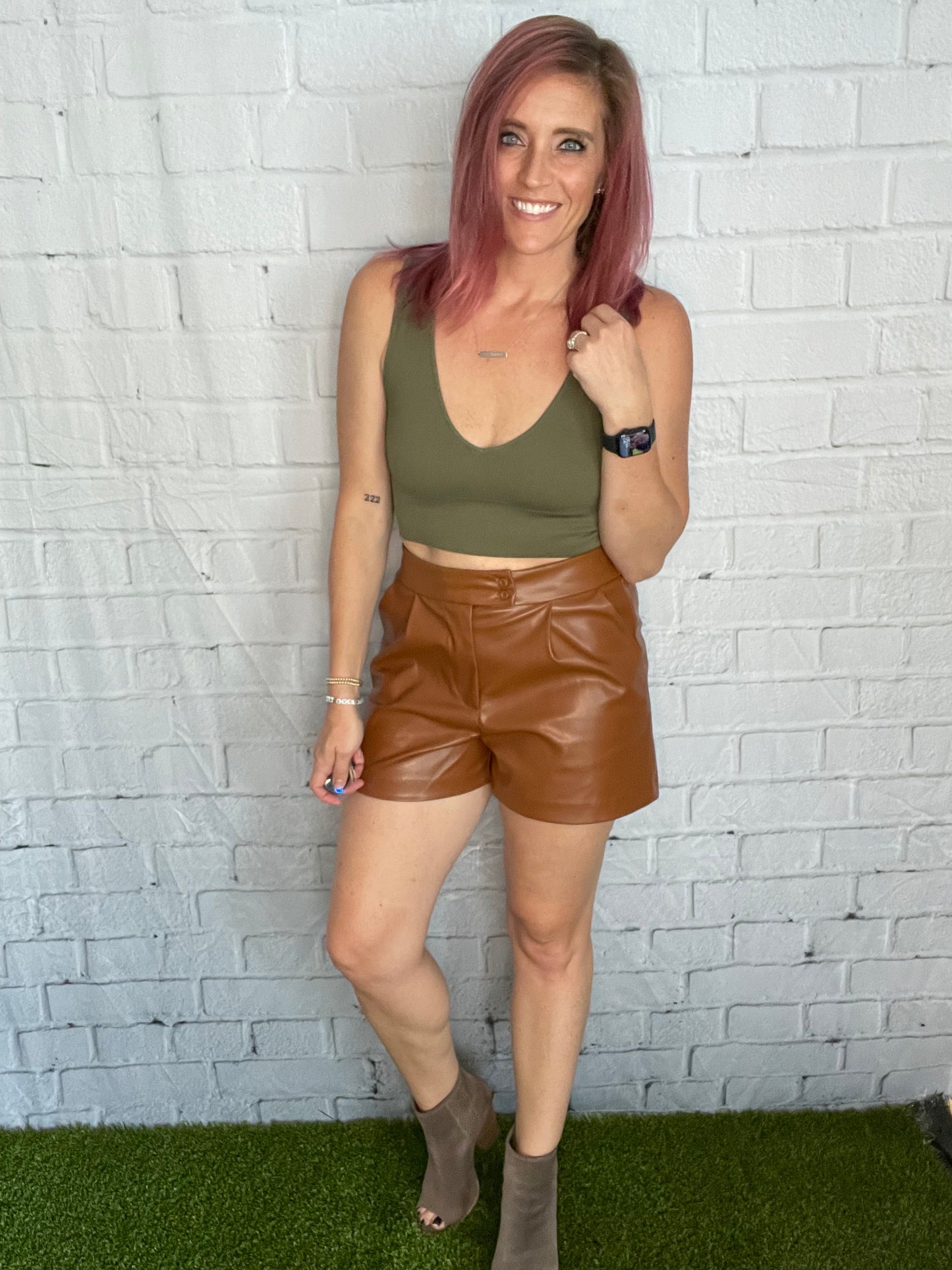 The Faux-Real Leather Shorts