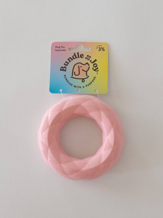 The Ring Squeaker Dog Toy: Pink