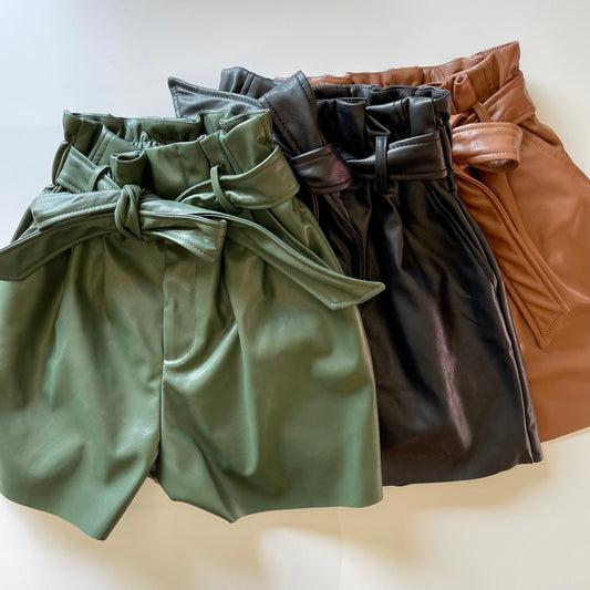 The Faux Leather Shorts