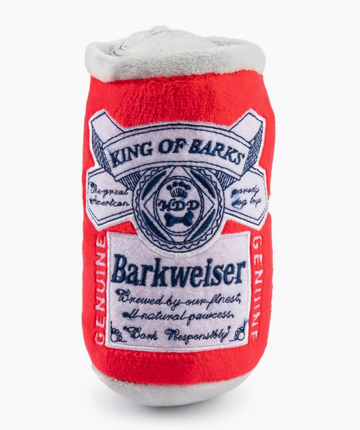 The Barksweiser Can Dog Toy
